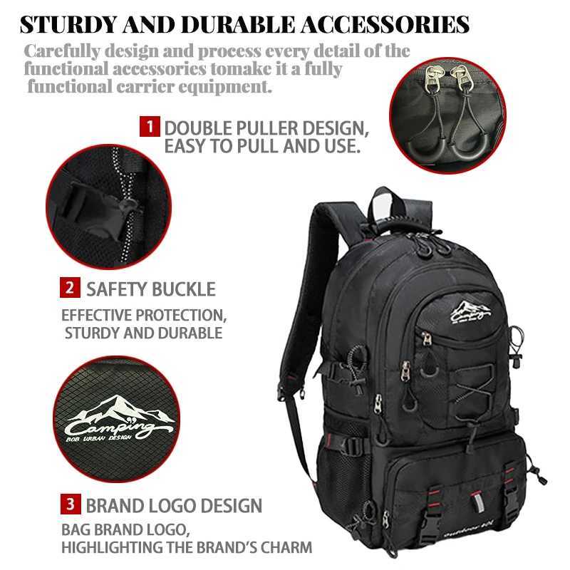 Outdoor hiking bag mens and womens 60L large capacity backpack fashionable leisure travel backpack lightweight sports bagW251114