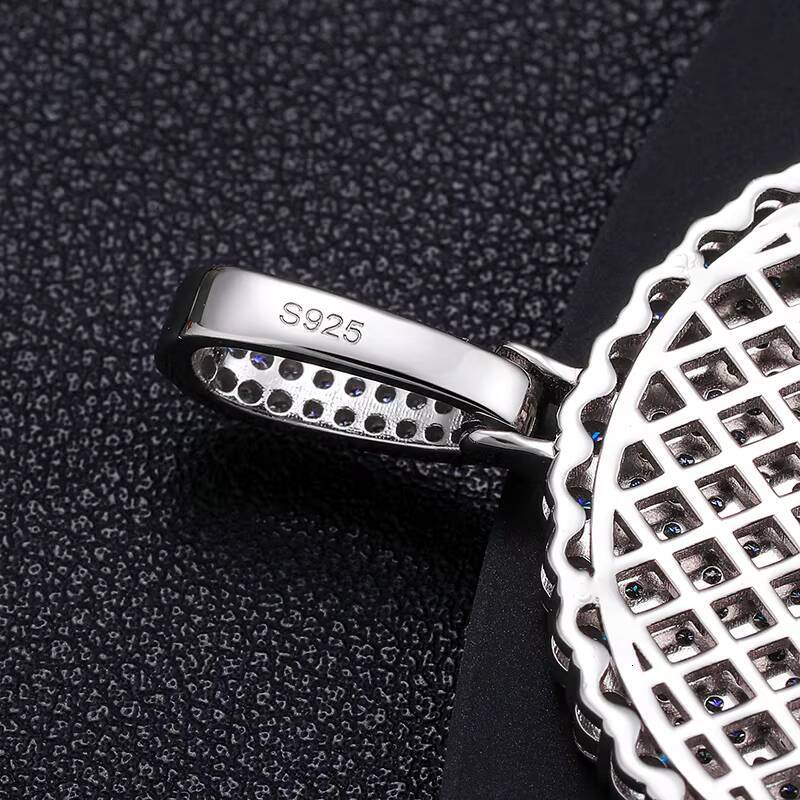 Dropshipping 20/30/40mm Round D Color VVS Moissanite Pendant 925 Sterling Silver Necklaces Iced Out Shining Passed Diamond Test