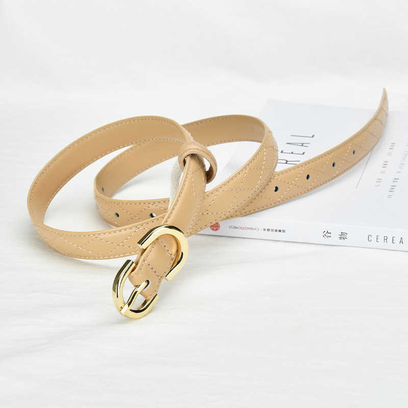 Leather women's fashionable slim diamond pattern belt women's Korean-style versatile jeans slim waist belt Z251114
