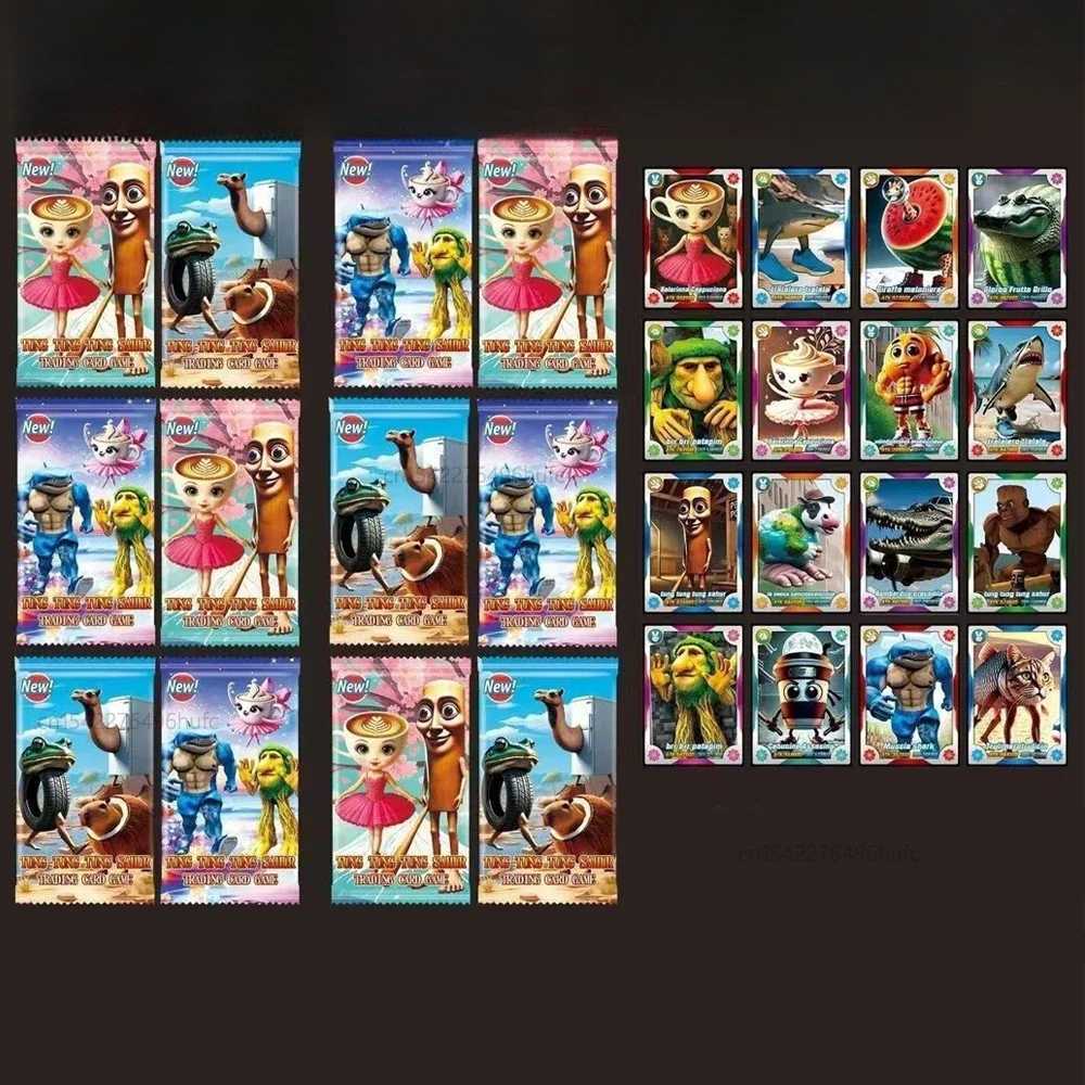 new 288PCS Italian Brainrot Collection Cards Toy Tungtungtung Sahur Tralalero Tralala Card Game Trading Cards Kids Birthday Gift C251114