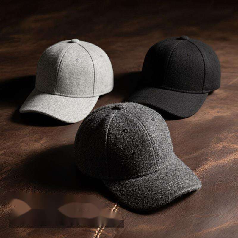 simple and stylish autumn and winter velvet duckbill cap warm hat big head circumference sun shading baseball cap