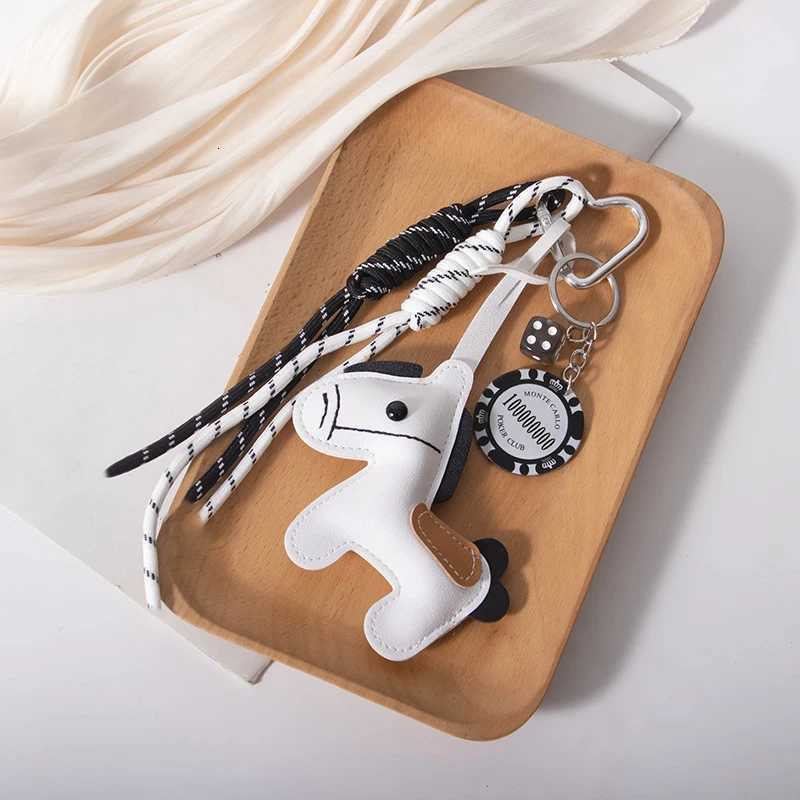 PU Leather Pony Chips Keychain Braided Rope Backpack Pendant For Mobile Phone Bag Hanging Accessories DIY DecorationXJ251114