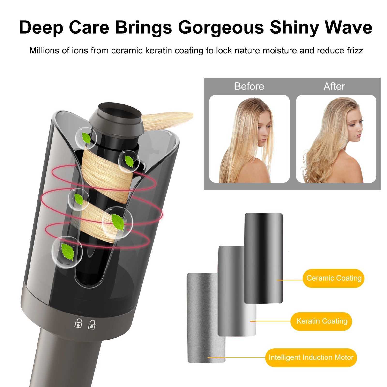 Pretfy Auto Hair Curler Automatic Curling Iron with Rotate Left and Right Hair Curling Wand for Hair StylingT251114
