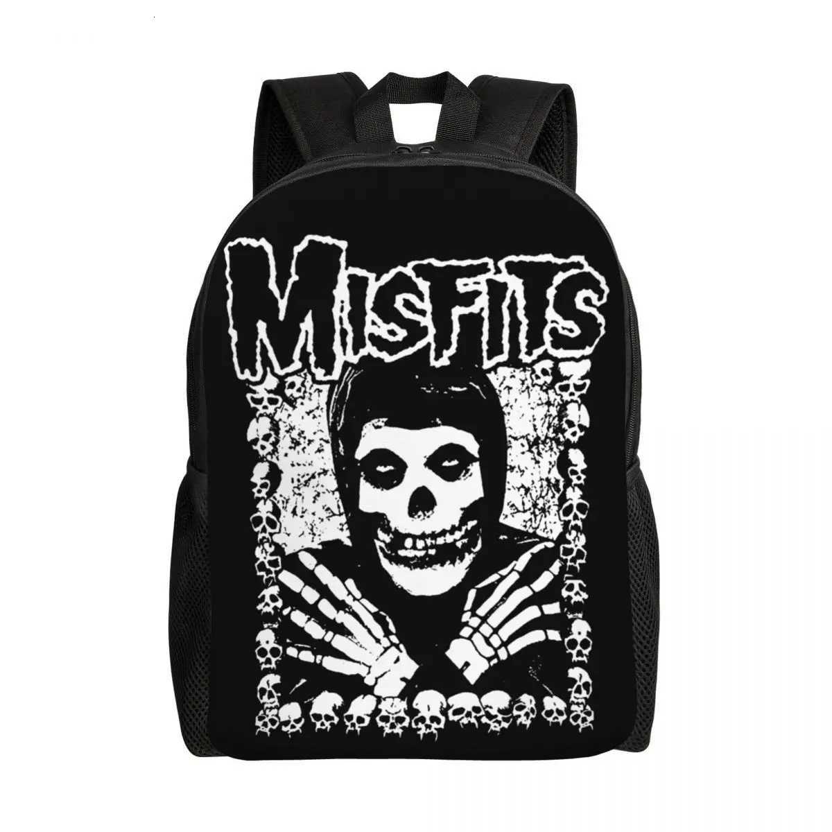 Custom Misfits Rock Punk Skull Laptop Backpack Women Men Fashion Bookbag for College School Students BagsW251113