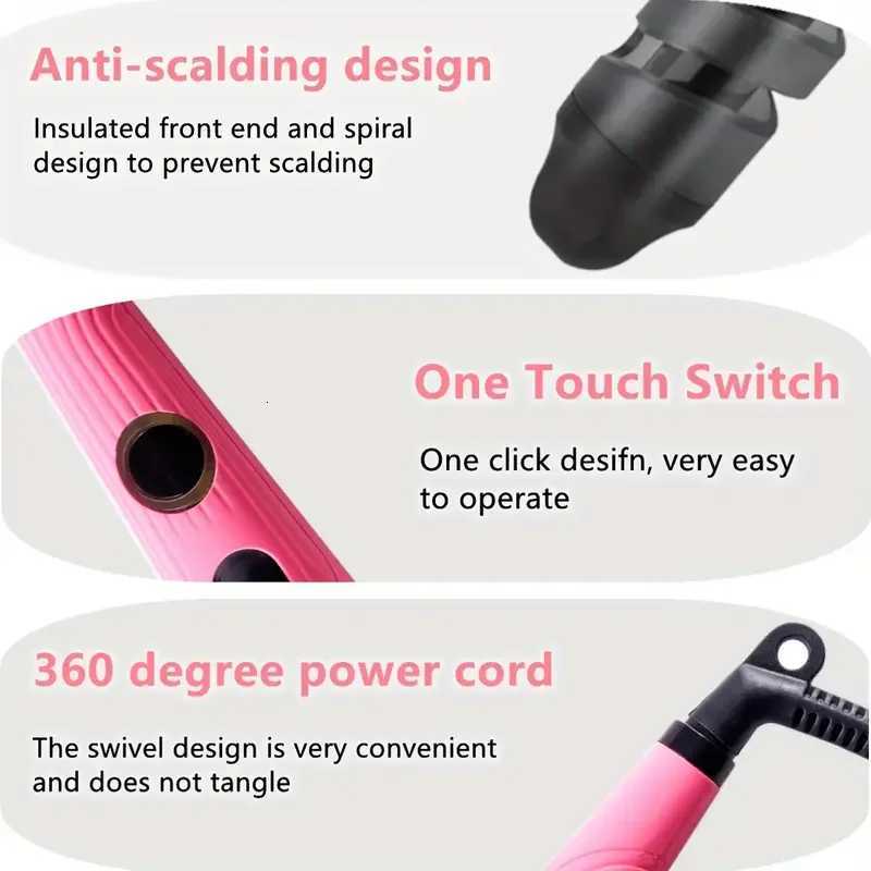 Portable Spiral Anti-scald Curling Iron Hair Curler Wand Electric Curling Iron Ladies GiftT251114