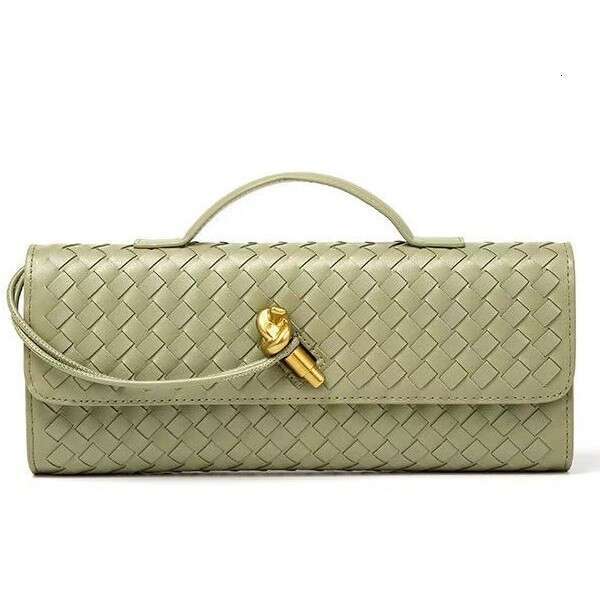 designer bag Hot selling handmade soft leather stick horizontal square organ bag, solid color hand-held diagonal cross women's bag