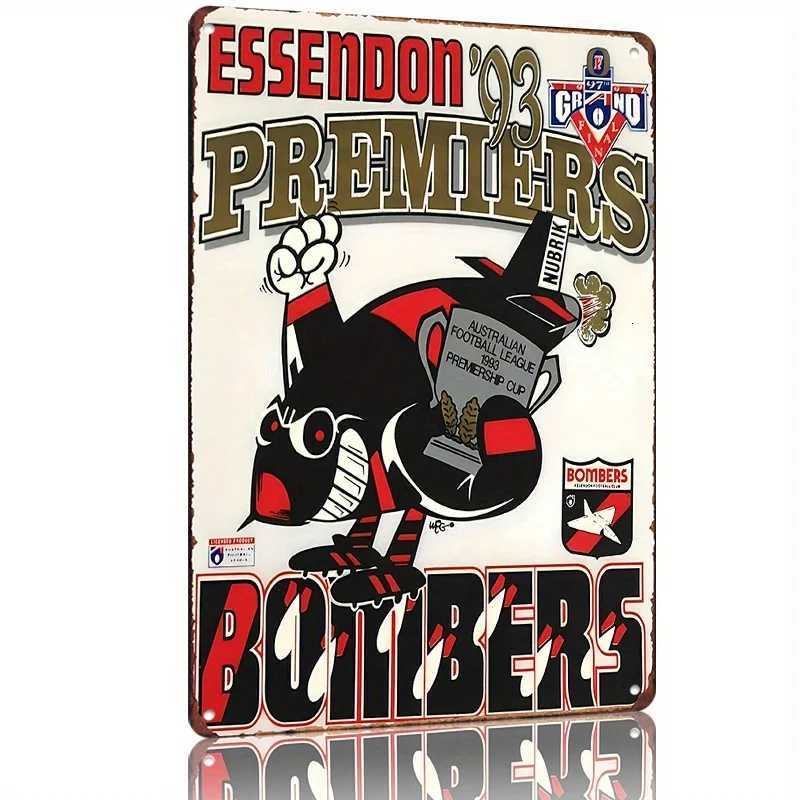 Vintage Bombers Poster Vintage Essendon 93 Premiers Championship Poster Metal Wall Art - Iron Material Retro AusM251114