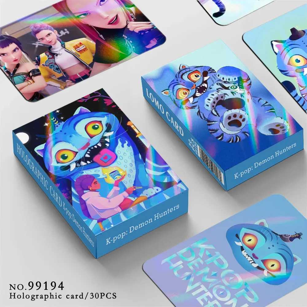 30pcs/set Kpop Demon Hunters Laser Card for Boys Girls Anime Collectible Cards Fashion LOMO Small Cards for Fans Birthday Gifts Z251111