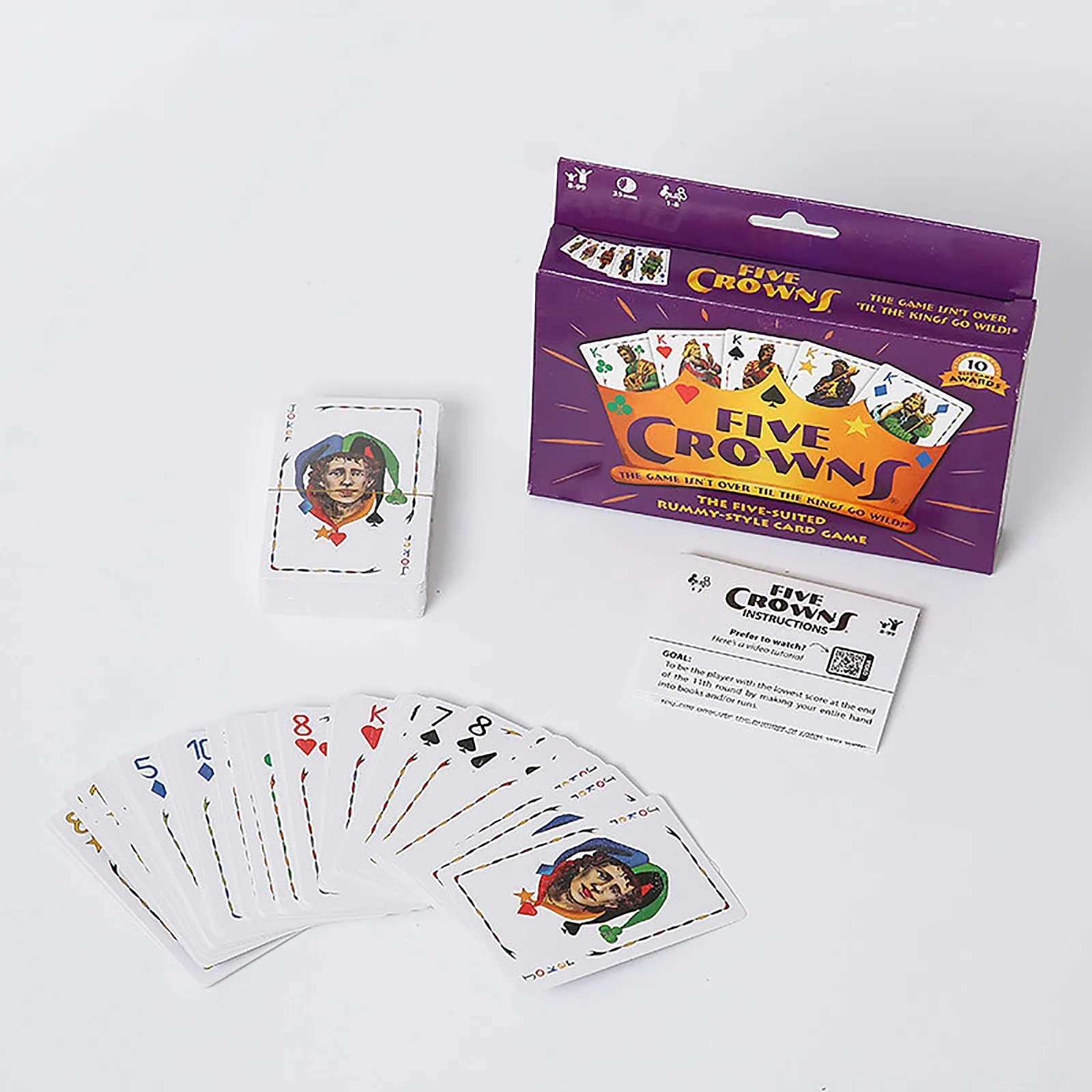 New Party Fun Card Game-Collectible Tin Card Game With Rummy-Style Night Favorite Families Party-5 Crowns Card Game Decoration C251114