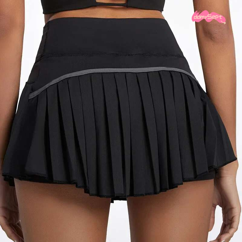 Safe Tennis Skirts XS-XXL Gym Golf Running Pleated Pantskirt SEXY Women Sports Fiess Shorts Pocket High Waist Skort Lulu skirt ddmySept