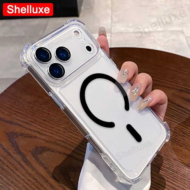For iPhone17 ProMax Armour Magnetic Case Shelluxe For iPhone 17 Pro Max 17Air Cases Luxury Corners Protector CoverM251114