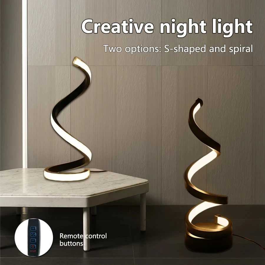 5V USB Modern LED Table Lamp Spiral Night Light 3 Colors Dimmable For Bedroom Living Room Office Dinner Decor Lighting M251114