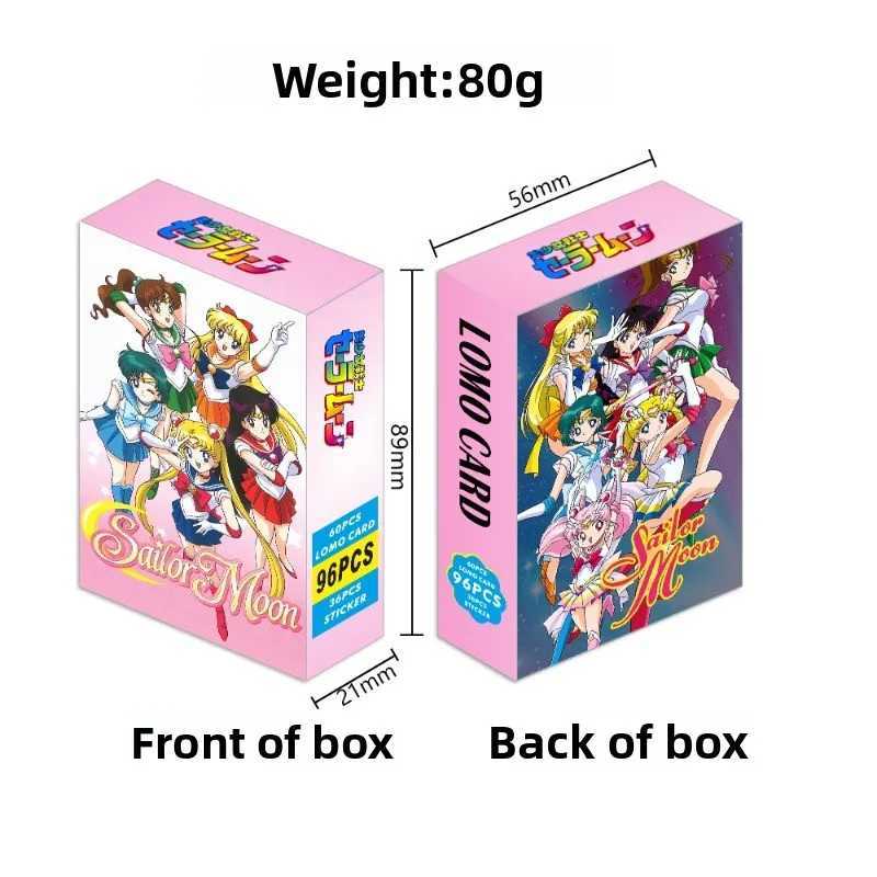 New Anime Peripheral Sailor Moon 96 Double-sided Small Card LOMO Card Boxed Card Bookmark games for kids card game C251114