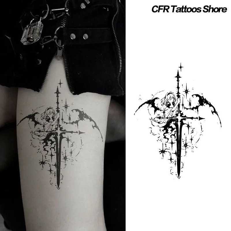 Tattoo Temporary Waterproof Cartoon Swordsman Herbal Juice Tattoo Stickers Black Hotwife Fake Tattoo Wholesale Bodyart CheapXJ25414