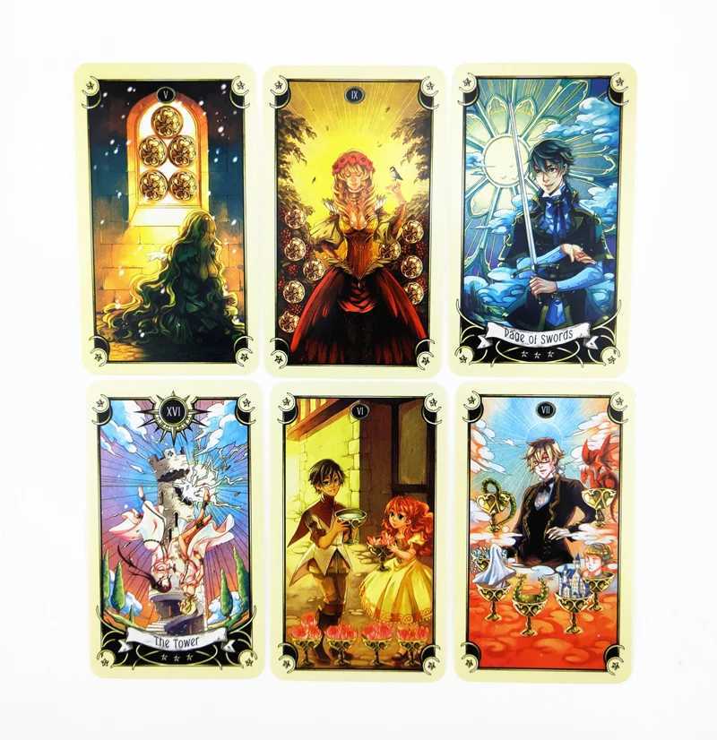 Mystical Manga Tarot Cards Family Women Tarot Deck English Version Board Game Kids Party Playing Cards With PDF Guidebook Toys C251114
