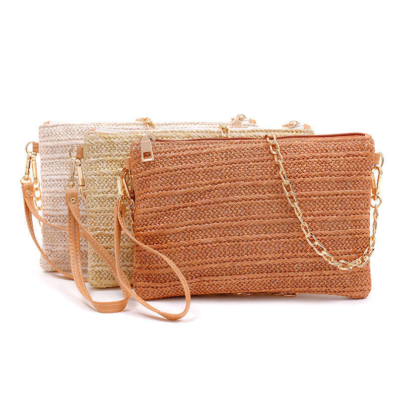Handmade Beach Bag Summer New 2025 Straw Woven Crossbody Casual Women's Chain Beach Bag Handbag For Women Kq2