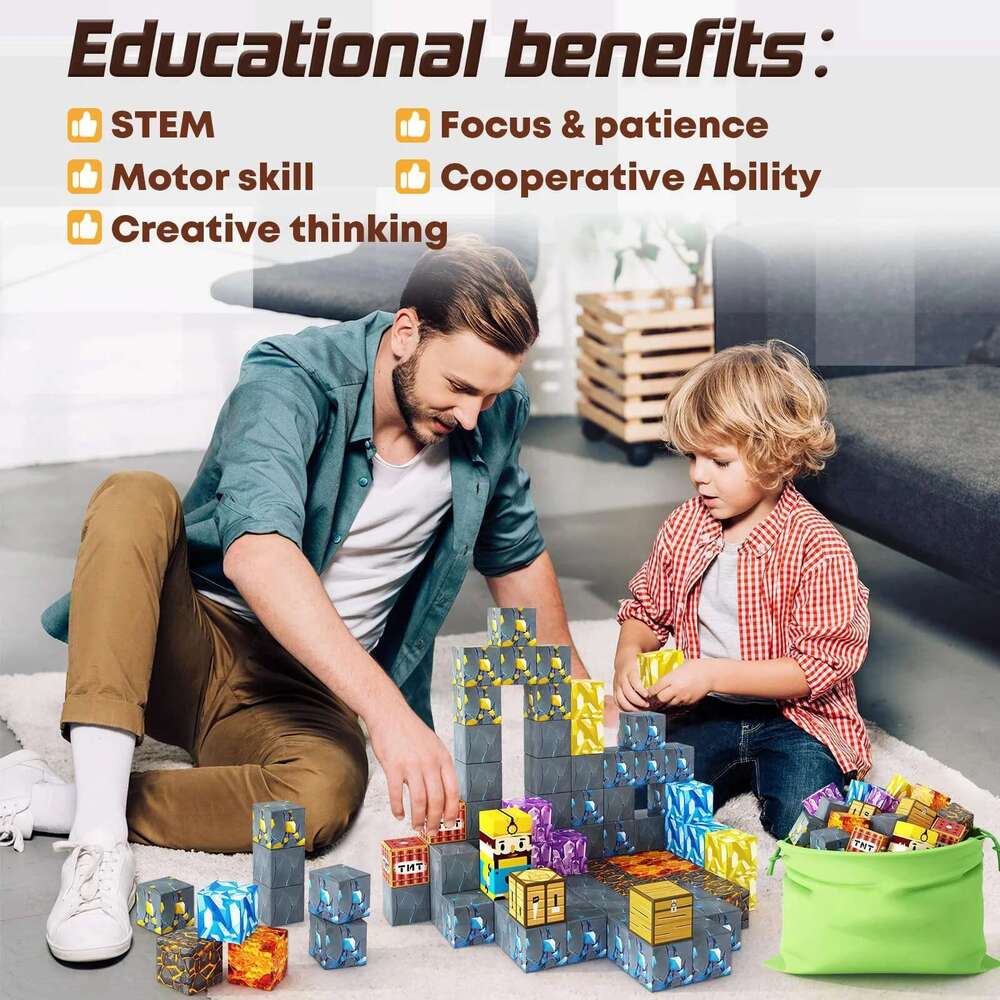Magnet Cubes - Educational Building Blocks for Kids Aged 3+ with STEM Activities