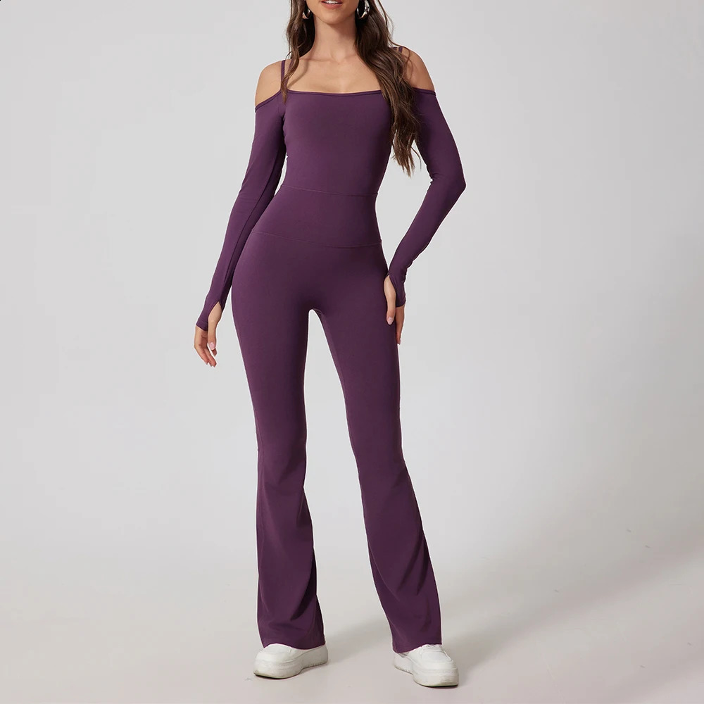 Yoga Jumpsuit Womens Gym Fitness Bodysuits Sports Overalls for Woman Tracksuit Yoga Clothing Female Flared Trousers Sportswear 260626 - view 5