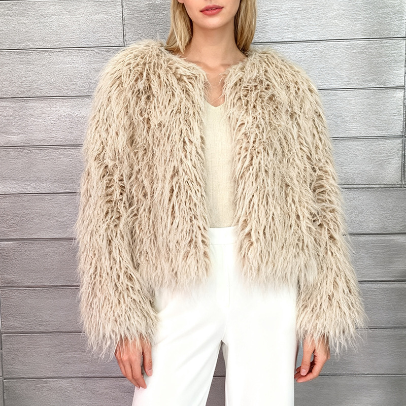 New Style Faux Fur Coat Autumn Winter Short Street Fashion Personality Hot Girl Faux Fur Top Womens Clothing 250115A