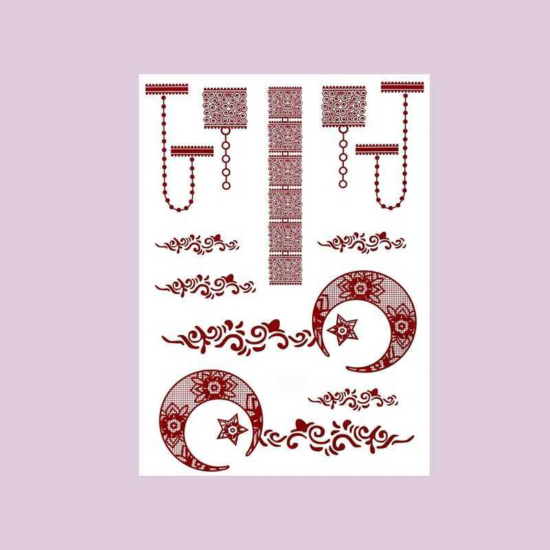 Chestnut nail flower tattoo stickers for hands and body temporary tattoos for women and fake tattoos for weddingsXJ25414