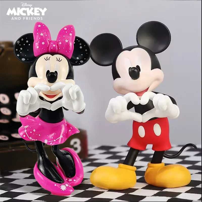 15cm Disney Mickey Mouse and Minnie Mouse cartoon tidal set decoration handmade doll decoration girl toy birthday gift Y2504014