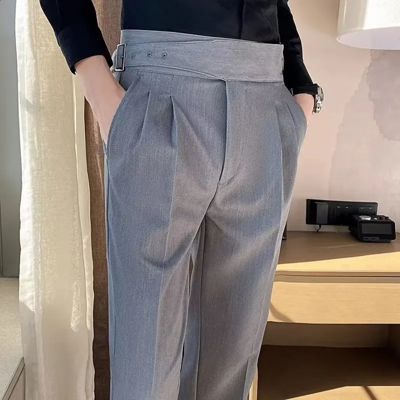 Loose Casual Pants Mens Korean Style Wide Leg Quality Slim Fit Long Trousers Comfortable Drapey Mens High End Casual Trousers 250409