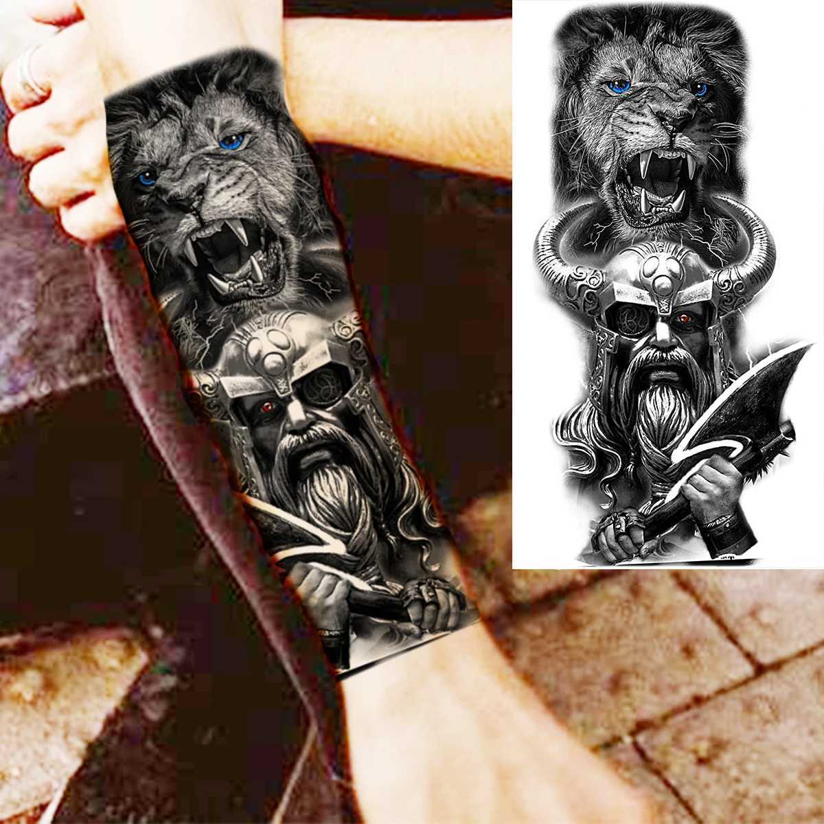 3D Joker Halloween Female Temporary Tattoo Real Lion Compass Wolf Pirate Fake Tattoo Sticker Joker TattooXJ25414