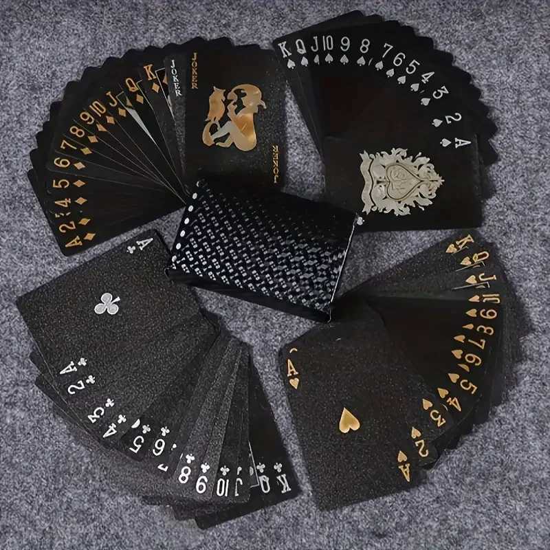 Color Black Gold Playing Card Game Card Group Waterproof Suit Magic Dmagic Package Board Game Gift Collection C251114