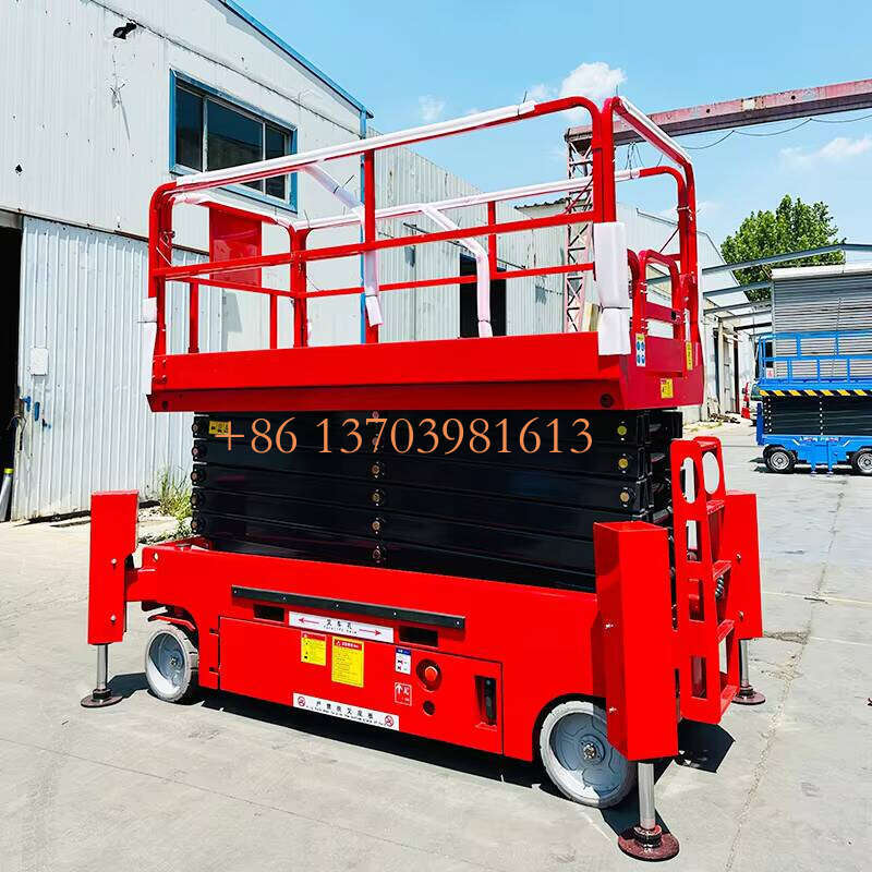 Easy Operation 10m 12m 14m Portable Crawler Scissor Lift with Hydraulic Outriggers Aerial Work Platform