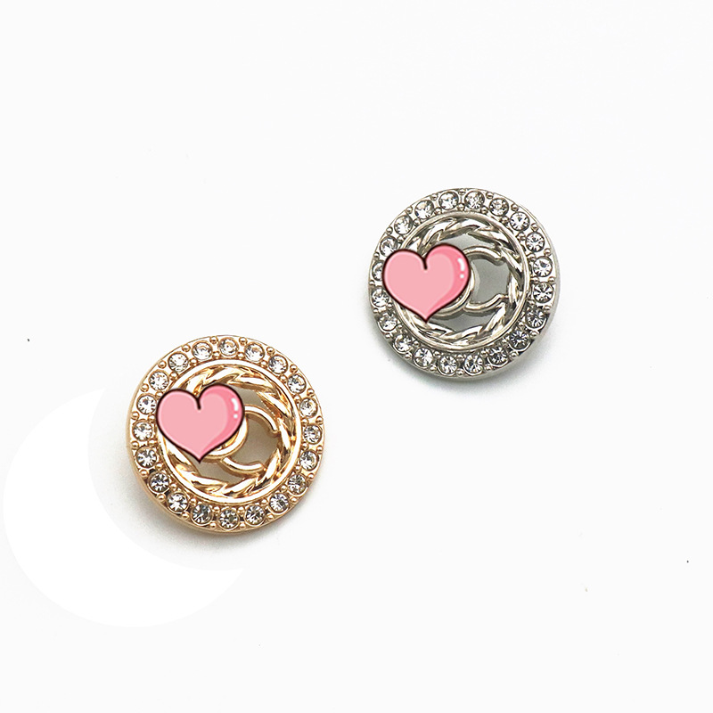 23mm golden silver with zircon Luxury Desginer C brand Sewing Buttons for Clothing Coat Decorate DIY Crafts Supplies Classic B63