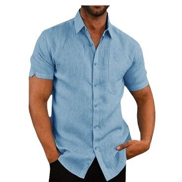 2025 Designer Polo Summer Polo Solid Short Sleeve Button Linen Shirt Men Clothing