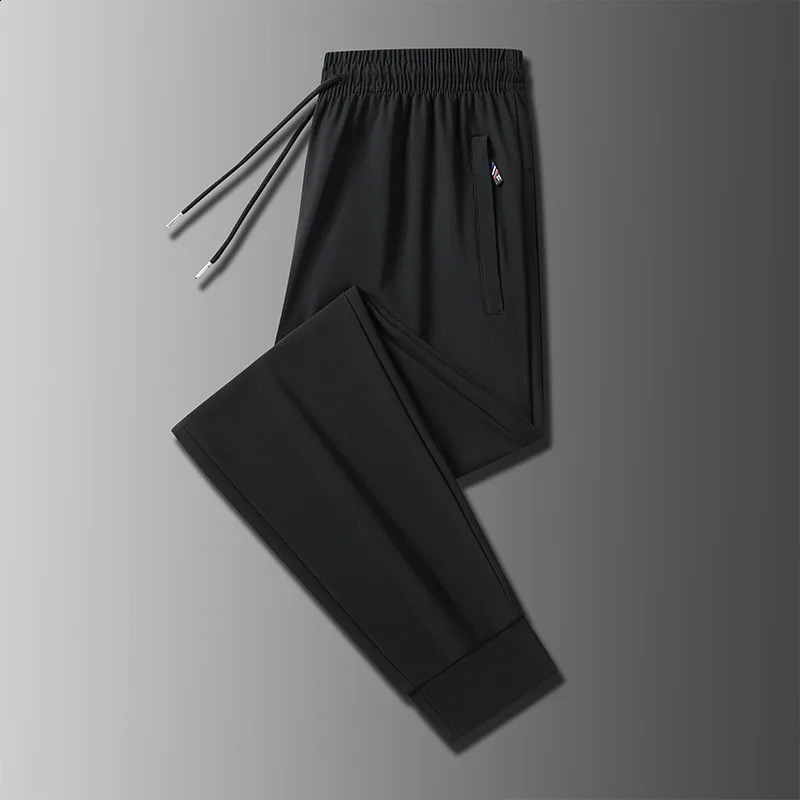 Summer sports and leisure ice silk pants loose straight ice silk mens slim fit Trouser 250410