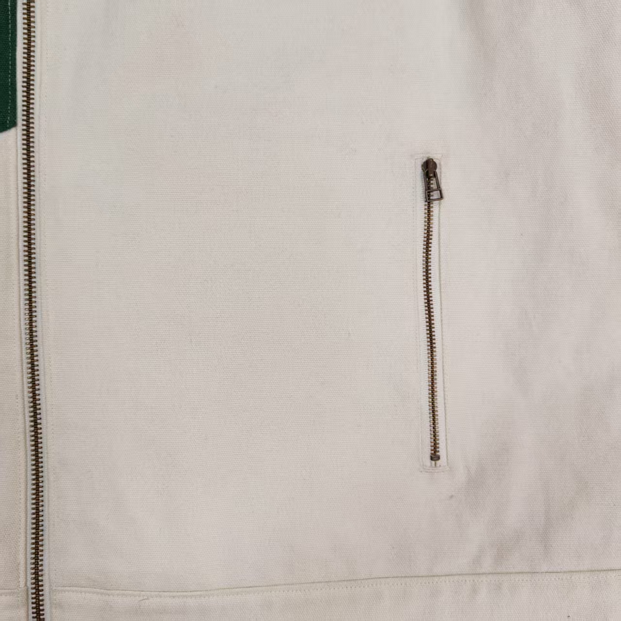 Men's Beige Stand Collar Zipper Wave Cotton Jacket with Multiple pockets Zipper at cuffs for Outdoor Recreation Casual Wearing