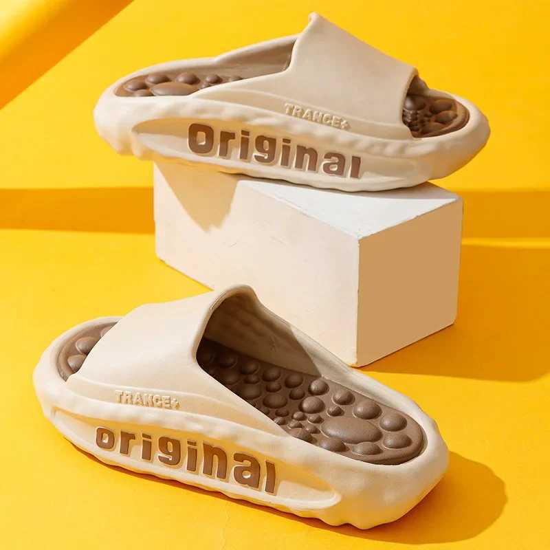 Mens Slide Fashion Leisure Massage Slide Lightweight EVA Soft Bottom Slide Comfortable Beach Slide Mens Summer New Slide W250414