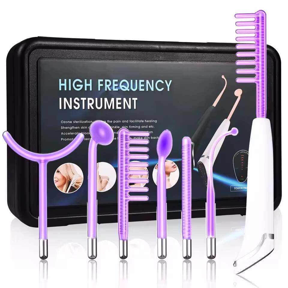 6 In 1 Touch Panel High Frequency Facial Hine For Hair Face Electrotherapy Wand Argon Treatment Acne Skin Care