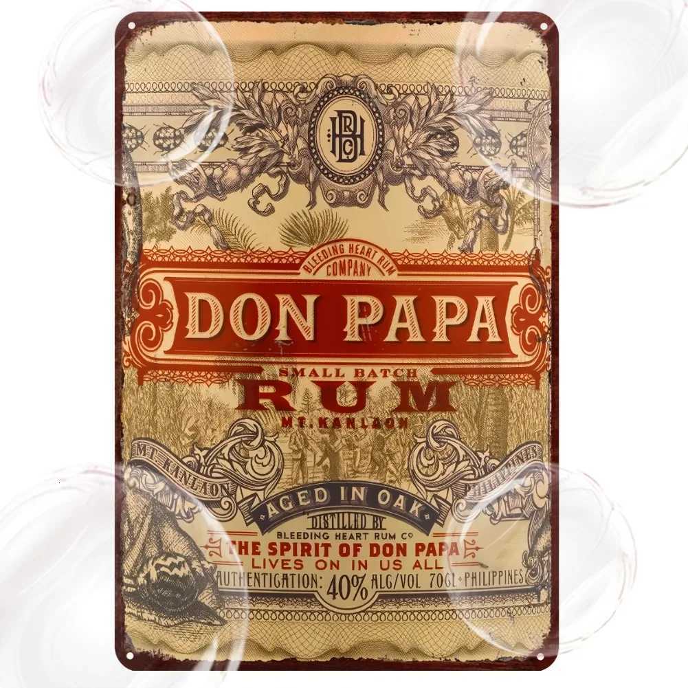 1pc 20x30cm 2D Flat Don Papa Rum Metal Sign - Antique Tropical Poster Rustic Decor for Home Bar/RestaurantM251114