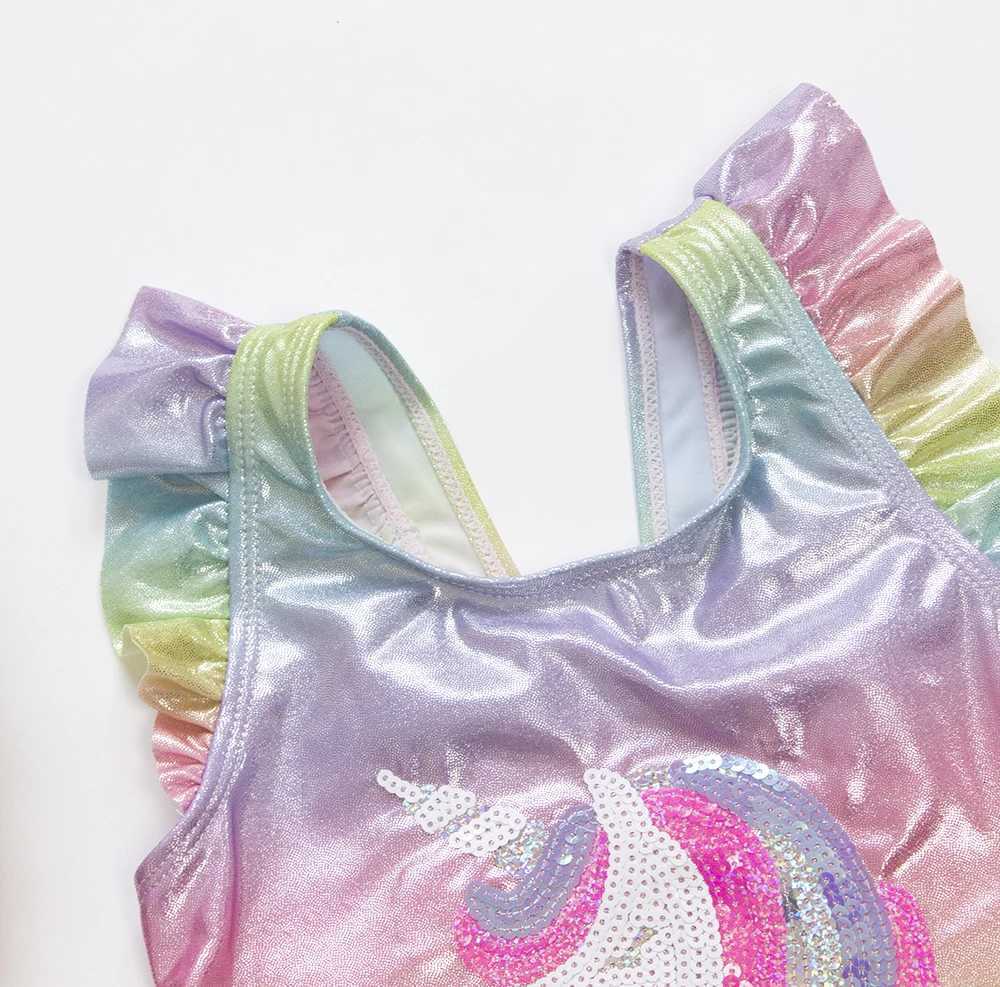 Rainbow Unicorn Sequins Summer Kids One Piece Swimwear Swimming Bathing Suit 2025 Children Monokini Girls Swimwear Swimsuit 282W251113