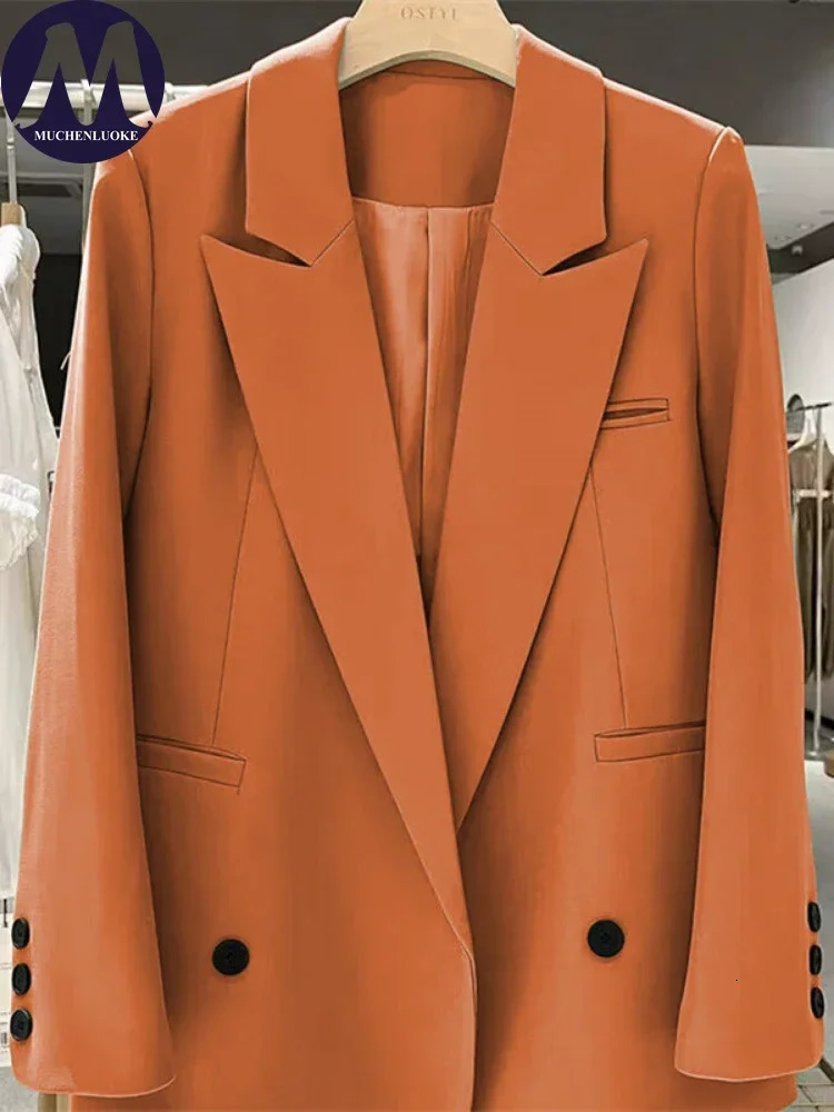 Womens Jacket Spring and Autumn Korean Fashion Long Sleeve Office Straight Set Casual Loose Street Trend Coat 250414