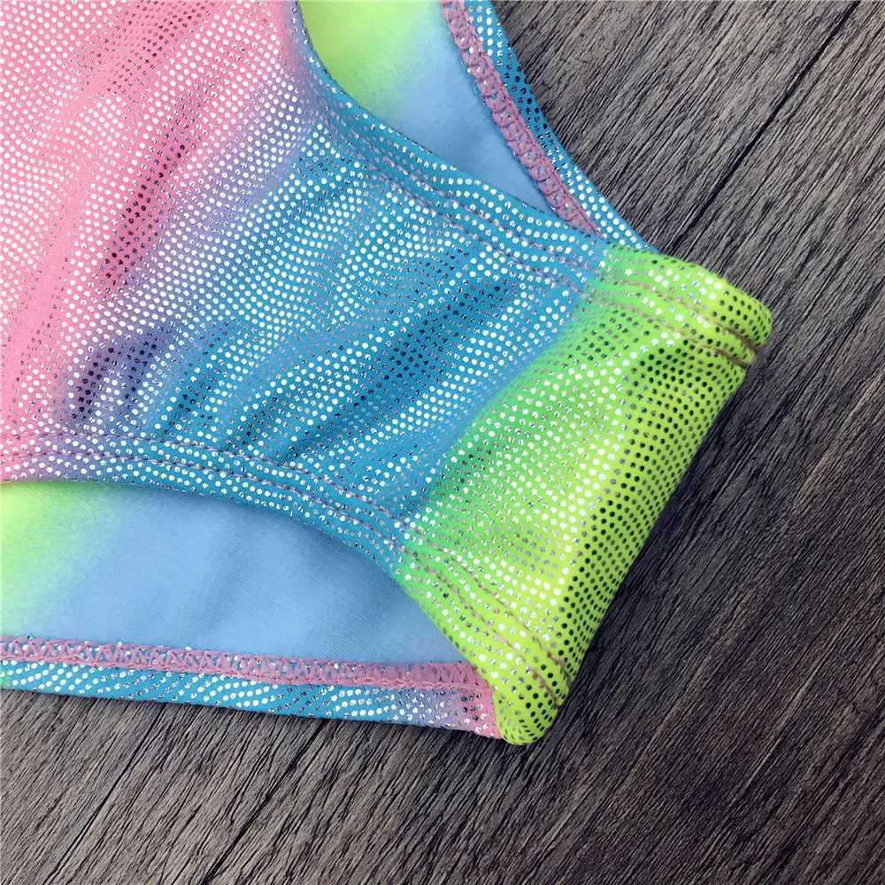 Unicorn Children Swimwear Rainbow Print Girls One Piece Children Swimsuits Girls Swimsuit Kids Bathing Suit 3-8 Years Sequins 21W251113