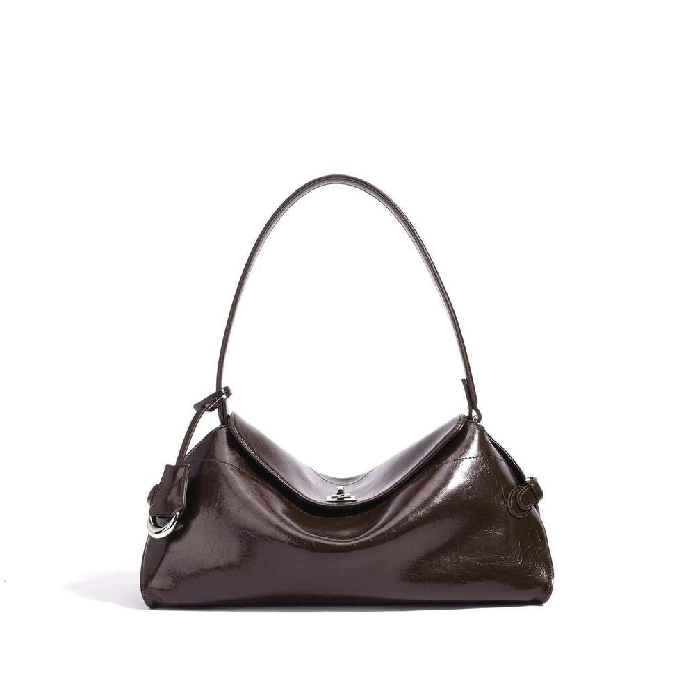 New Top Layer Cowhide Advanced Tote Advanced Sense Large Capacity Leather Women's Crossbody Commuter Bag
