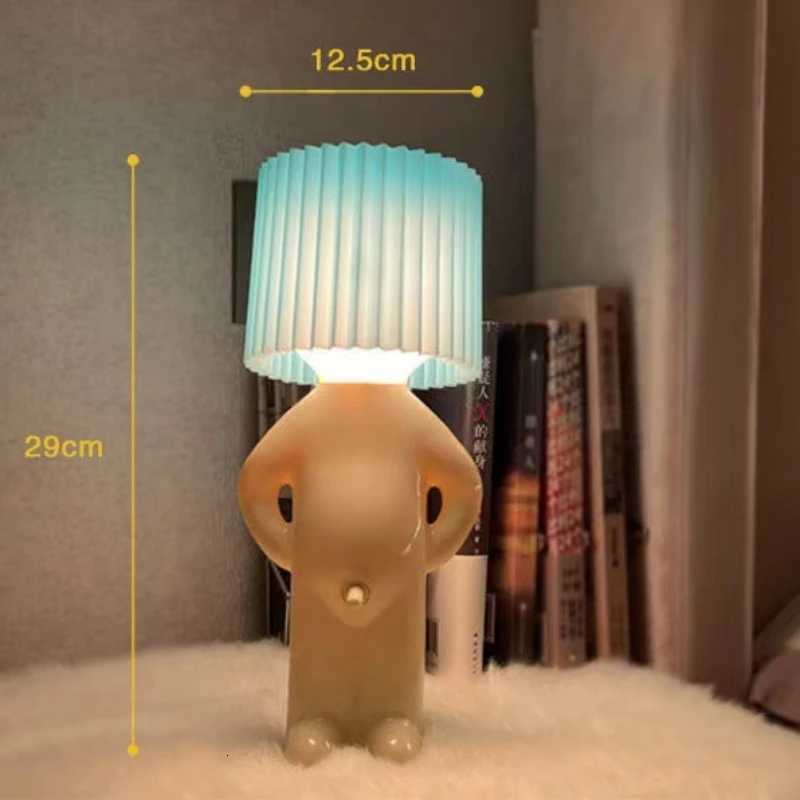 Claeted Naughty Boy Table Lamp Unique LED Pleats Reading Lighting Bedroom Bedside Night Light Childrens Gift M251114