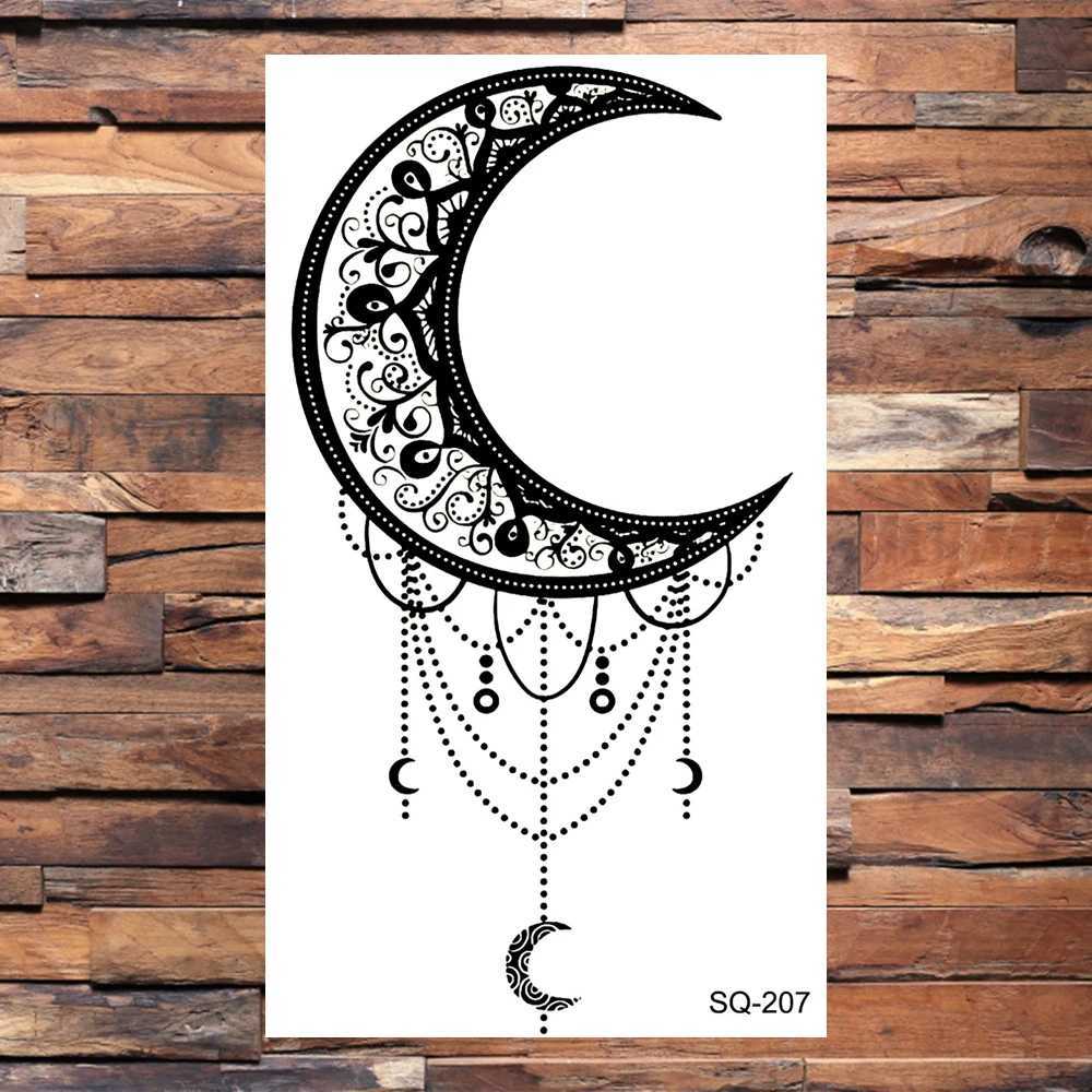 Adult 3D Moon Temporary Tattoo Mountain Sun Cluster Dream Catcher Fake Tattoo Pendant Tattoo Sticker Sexy Body ArmXJ25414