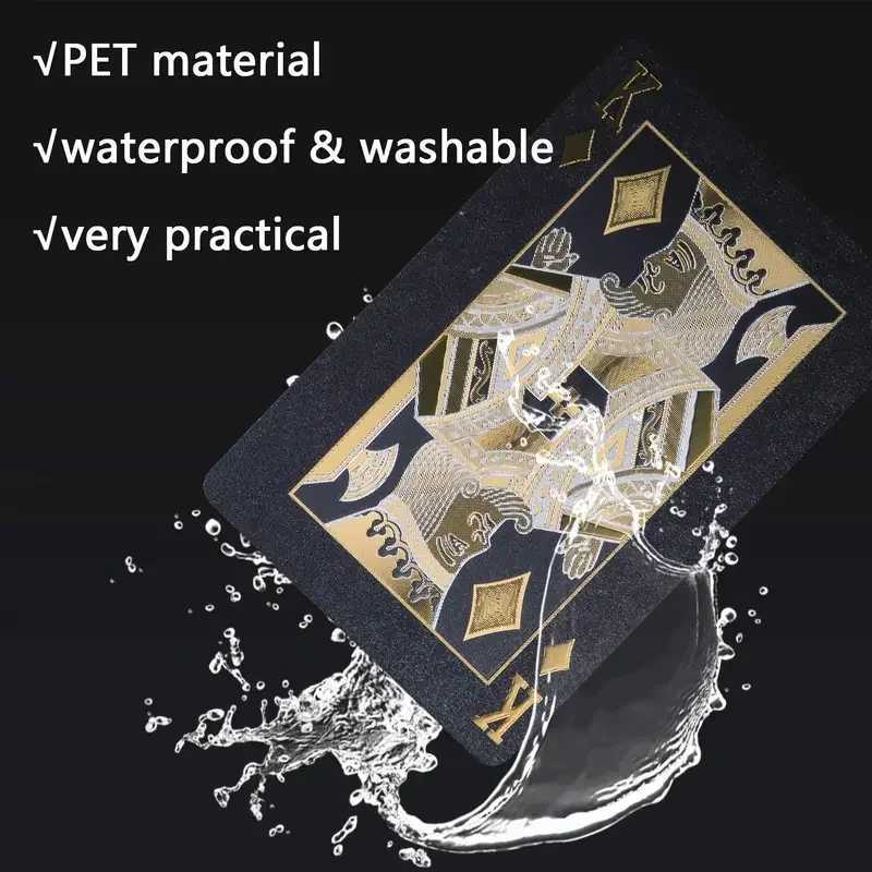 Color Black Gold Playing Card Game Card Group Waterproof Suit Magic Dmagic Package Board Game Gift Collection C251114