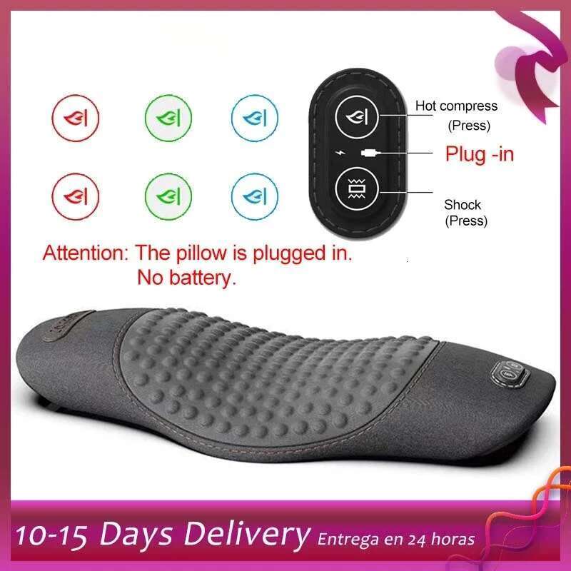 Multifunctional Electric Heating Massage Lumbar Pillow Protcetion Relax Cushion Ergonomically Designed Waist Support Pad