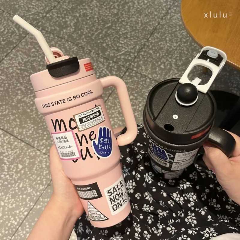 1000ml new water cup thermal insulation and cold preservation Big Mac Bingba cup large capacity stainless steel thermos cup C251114