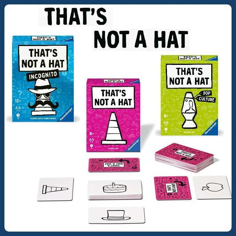 Thats Not a Hat 1-3 Board Game Party Game Set Bluff Memory Card Game for 38 Players 110 Illustrated Cards Rulebook C251114