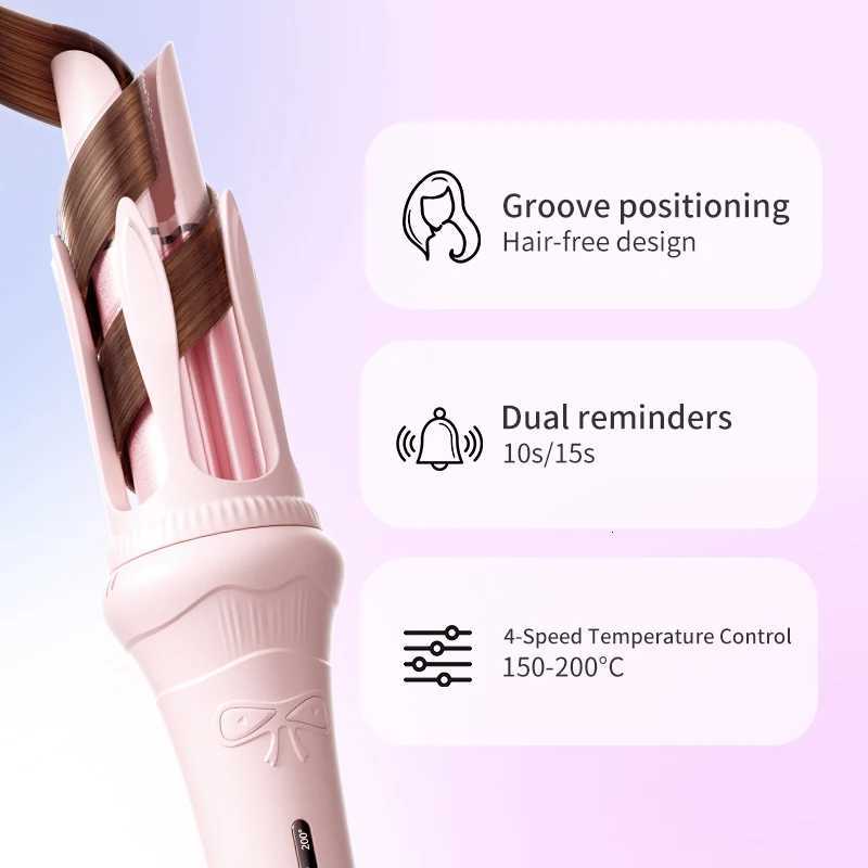 32mm Automatic Curling Iron Wand Negative Ion-4 Temperature Settings Ceramic Coated Barrel for Long Lasting Curls Hair StylingT251114