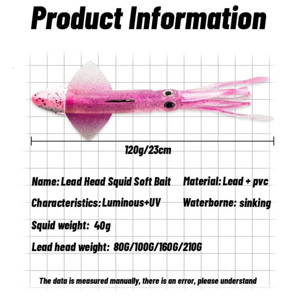 120g/200g hook illuminated soft rubber fishing bait 250414