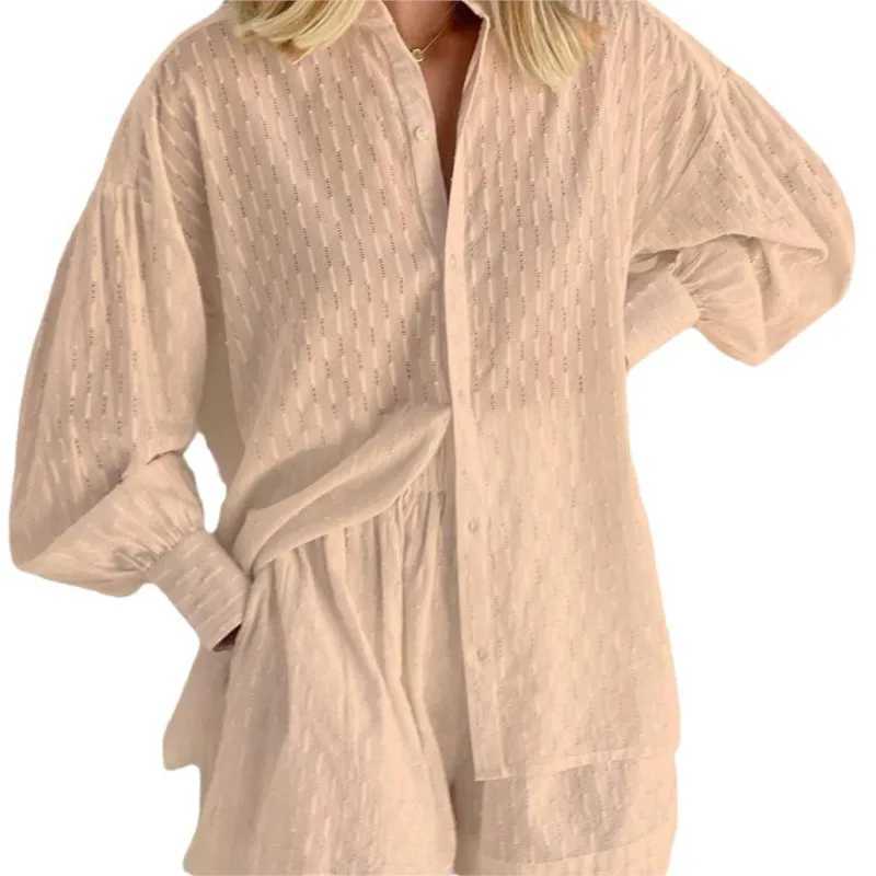 2015 New 2-ppence Set Womens Summer Casual Puff Sve Top Jacquard Womens Solid Shorts SetXJ250414