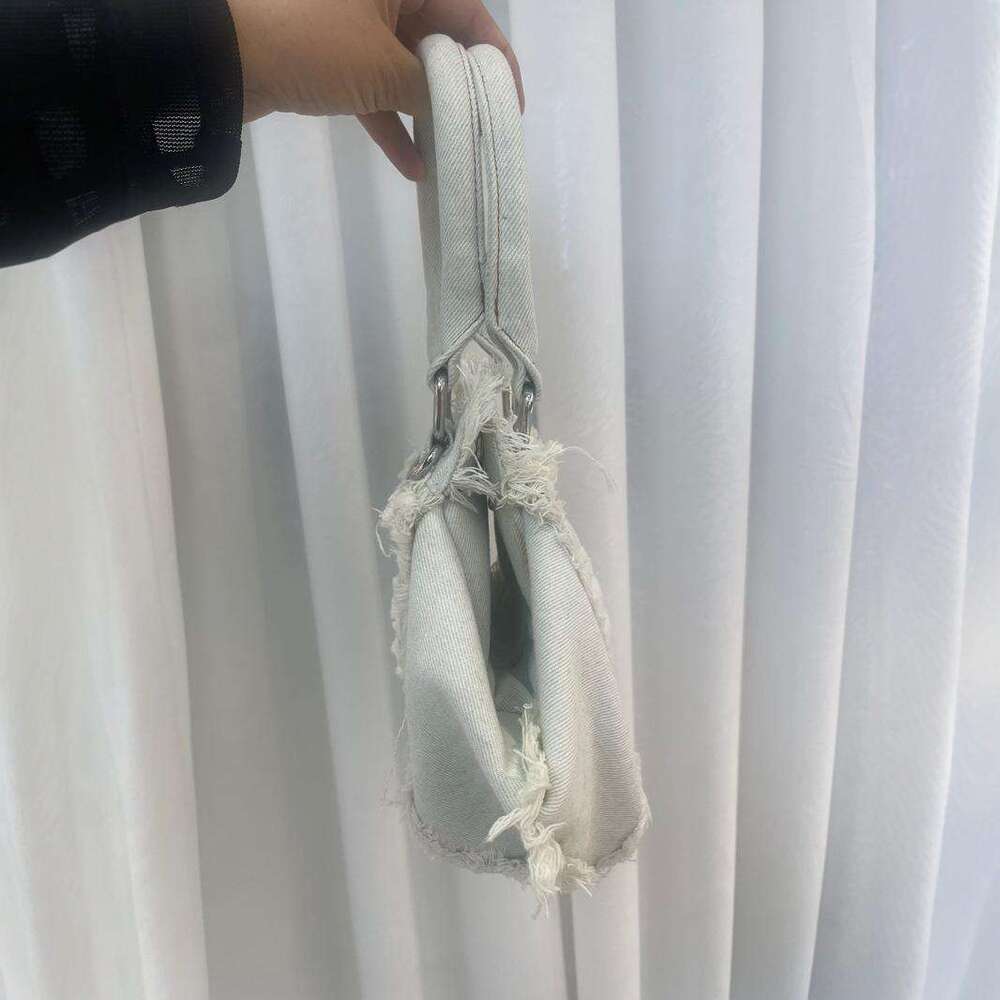 Women's Bags Bag D, Handheld, Personalized, Versatile, Canvas, Broken Hole, Washed Cowboy